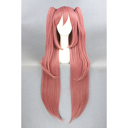 

Synthetic Wig Cosplay Wig Straight Kardashian Straight With Ponytail Wig Pink Long Pink Synthetic Hair Women's Pink