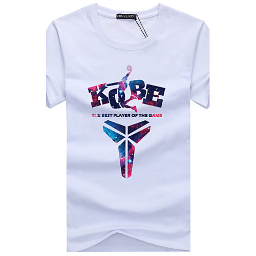 

Men's T shirt Plus Size Print Short Sleeve Daily Tops Cotton White Black Blue