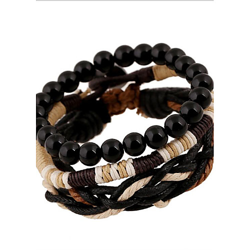 

Men's Women's Wrap Bracelet Leather Bracelet Vintage Punk Leather Bracelet Jewelry Black For Party