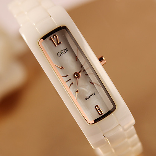 

Women's Wrist Watch Quartz Ceramic Band Analog Fashion Gold - Beige