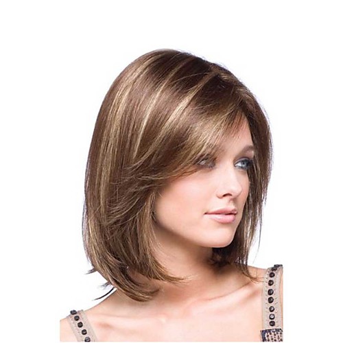 

Synthetic Wig Straight Straight Wig Medium Length Brown Synthetic Hair Women's Ombre Hair Brown