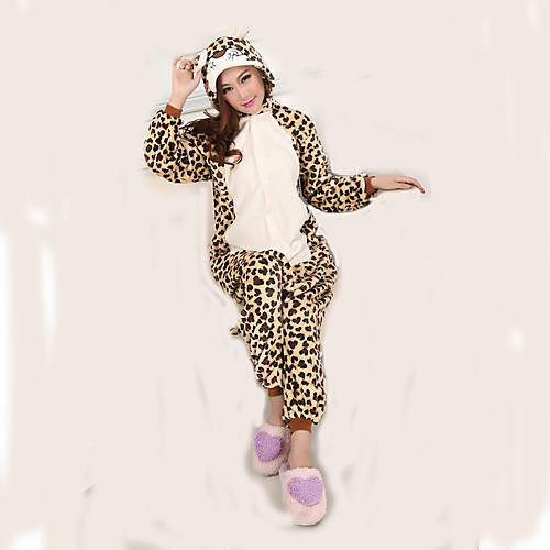 

Adults' Kigurumi Pajamas Leopard Animal Onesie Pajamas Flannel Toison Cosplay For Men and Women Animal Sleepwear Cartoon Festival / Holiday Costumes