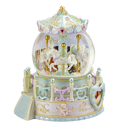 

Pottery White Creative Romantic Music Box for Gift