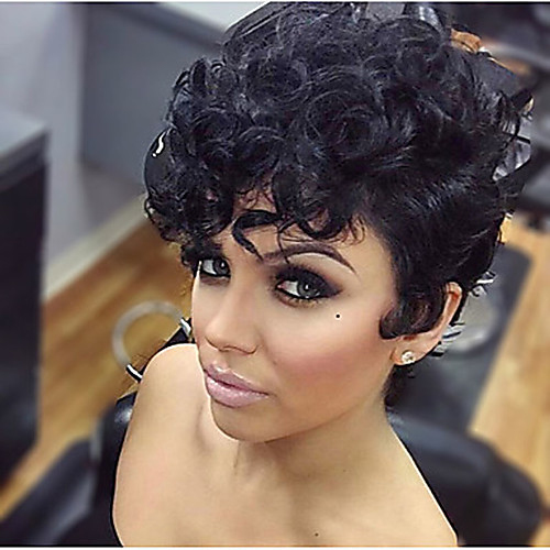 

Synthetic Wig Curly Afro Curly Afro Wig Short Natural Black Synthetic Hair Women's Black