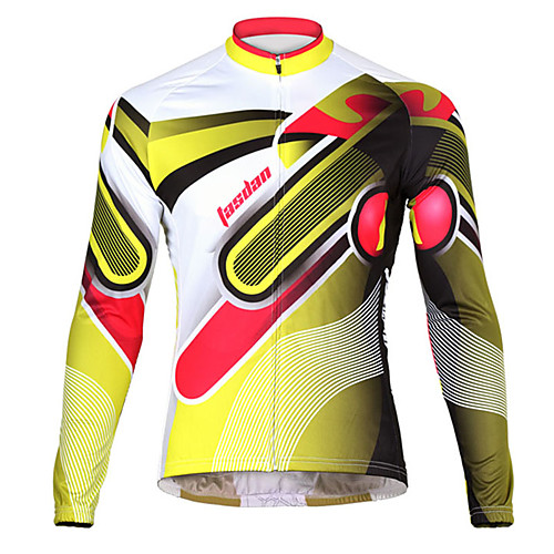 

TASDAN Men's Cycling Jersey Winter Polyester Bike Jersey Breathable Quick Dry Back Pocket Sports Yellow Mountain Bike MTB Road Bike Cycling Clothing Apparel Bike Wear / Long Sleeve / Stretchy