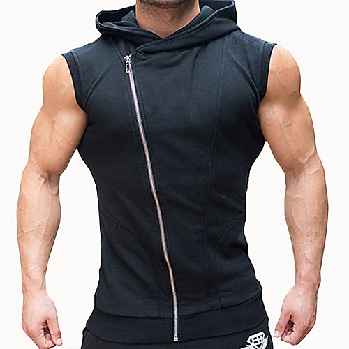 

Men's Tank Top Solid Colored Sleeveless Sports Tops Cotton Active Black Dark Gray Gray