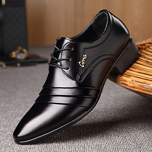 

Men's Dress Shoes Derby Shoes Spring / Fall Business / Classic Daily Office & Career Oxfords Walking Shoes Microfiber Wear Proof Black Slogan / EU40