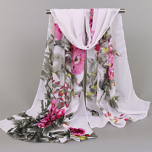 

Women's Holiday Chiffon Rectangle Scarf - Floral Print / Spring / Summer / Fall