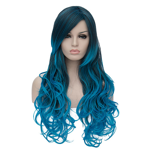 

Synthetic Wig Wig Ombre Long Blue Synthetic Hair Women's Ombre