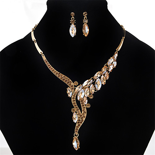 

Women's Crystal Necklace / Earrings Personalized Euramerican Crystal Rhinestone Earrings Jewelry Gold / Silver / Gray For Wedding Party Special Occasion