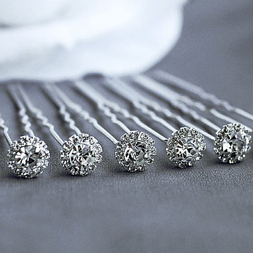 

Cubic Zirconia Headwear / Hair Tool / Hair Stick with Floral 10pcs Wedding / Special Occasion / Casual Headpiece / Hair Pin