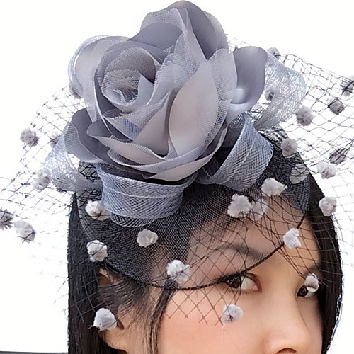 

Net / Satin Fascinators / Flowers / Birdcage Veils with 1 Wedding / Special Occasion / Casual Headpiece
