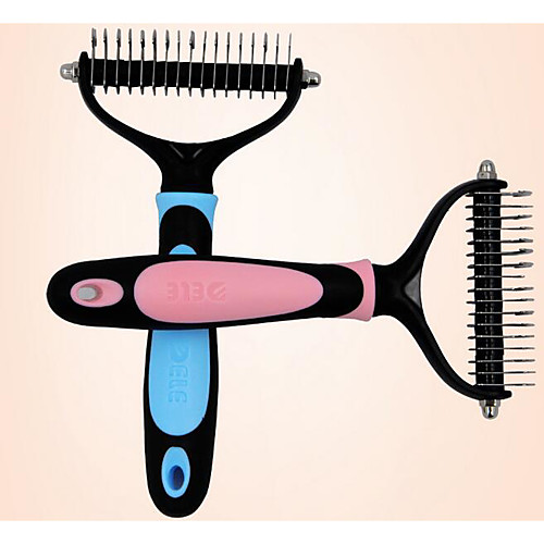 

Dog Grooming Shedding Tools Plastic Comb Portable Pet Grooming Supplies Red Blue