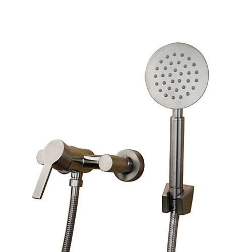 

Shower Faucet Set - Rainfall Art Deco / Retro / Traditional Stainless Steel Tub And Shower Ceramic Valve Bath Shower Mixer Taps / Single Handle Two Holes