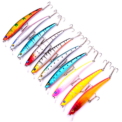 

10 pcs Fishing Lures Hard Bait Bass Trout Pike Sea Fishing Plastic