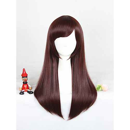 

Synthetic Wig Cosplay Wig Straight Straight With Bangs Wig Medium Length Brown Synthetic Hair Women's Brown