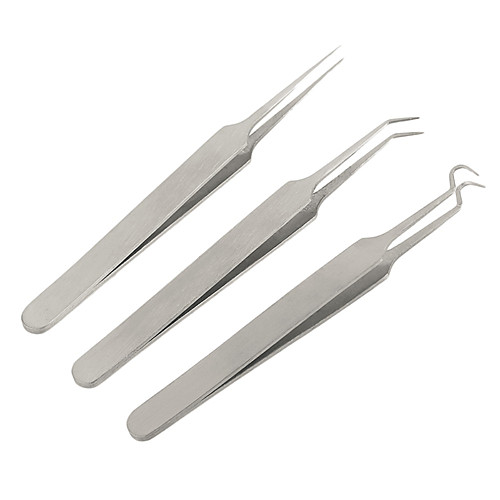 

New 3 pcs/set Acne Needle Tweezers Blackhead Pimples Removal Pointed Bend Gib Head Face Skin Care Tools Comedone Acne Extractor