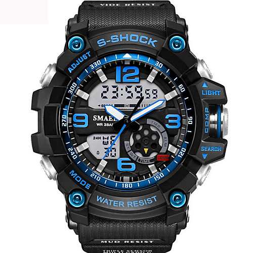 

Men's Unisex Sport Watch Fashion Watch Military Watch Japanese Digital Silicone Black / Blue / Red 30 m Water Resistant / Waterproof Alarm Calendar / date / day Analog - Digital Black / Gold Black