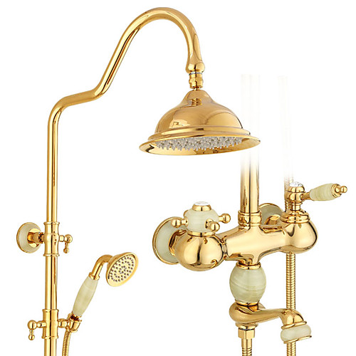 

Shower Faucet - Art Deco / Retro / Country / Modern Ti-PVD Shower Only Ceramic Valve Bath Shower Mixer Taps / Single Handle Two Holes