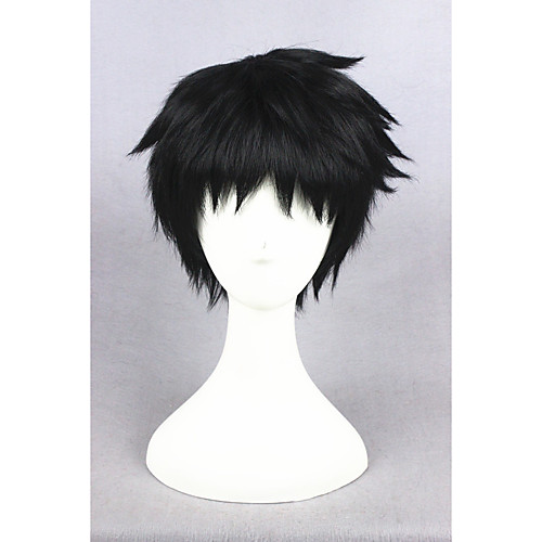 

Synthetic Wig Cosplay Wig Straight Straight Wig Short Natural Black Synthetic Hair Men's Black