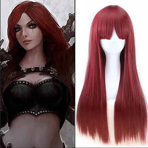 

Synthetic Wig Cosplay Wig Straight Straight Wig Long Very Long Red Synthetic Hair Women's Red