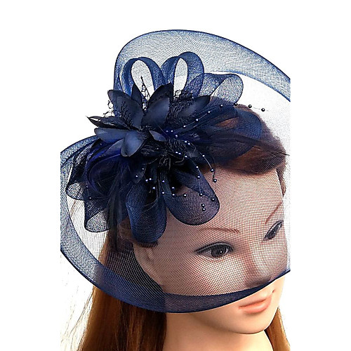 

Tulle / Feather / Net Fascinators / Hats / Headwear with Floral 1pc Wedding / Special Occasion / Tea Party Headpiece