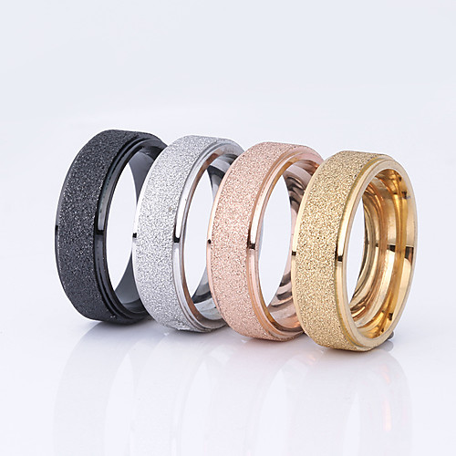 

Women's Couple Rings Black Champagne Gold Stainless Steel Titanium Steel Gold Plated Round Ladies Basic Wedding Party Jewelry Friendship Cheap