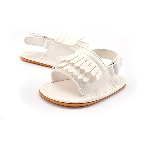 

Girls' Sandals First Walkers Leatherette Kid's Infants(0-9m) Tassel Gore White Pink Gold Summer / TPR (Thermoplastic Rubber)