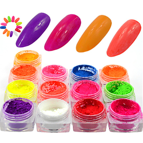 

13bottle set colorful neon effect nail fluorescent glitter power beautiful nail art neon pigment power nail beauty diy design nail decoration ye01 13