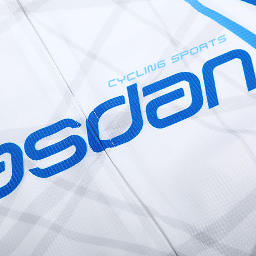 

TASDAN Women's Short Sleeve Cycling Jersey with Shorts Nylon Polyester Blue and White Solid Color Bike Shorts Jersey Padded Shorts / Chamois Breathable 3D Pad Quick Dry Reflective Strips Back Pocket