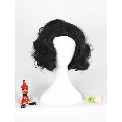 

Synthetic Wig Cosplay Wig Curly Curly Wig Short Natural Black Synthetic Hair Women's Black