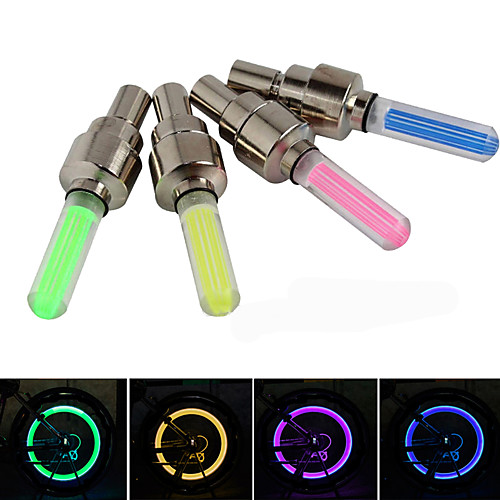 

LED Bike Light Valve Cap Flashing Lights Wheel Lights - Mountain Bike MTB Bicycle Cycling Waterproof Safety Suitable for Vehicles Easy Carrying Button Battery AG10 Red Blue Yellow Cycling / Bike