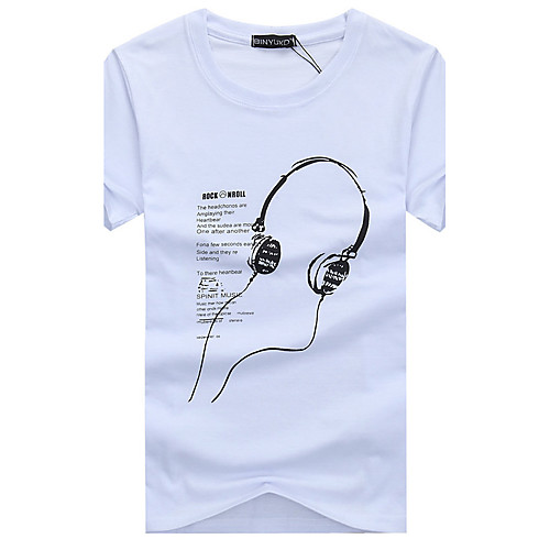 

Men's T shirt Graphic Plus Size Print Short Sleeve Daily Tops Cotton Basic White Black Blue