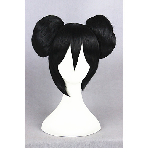 

Synthetic Wig Cosplay Wig Straight Straight With Ponytail Wig Short Natural Black Synthetic Hair Women's Black