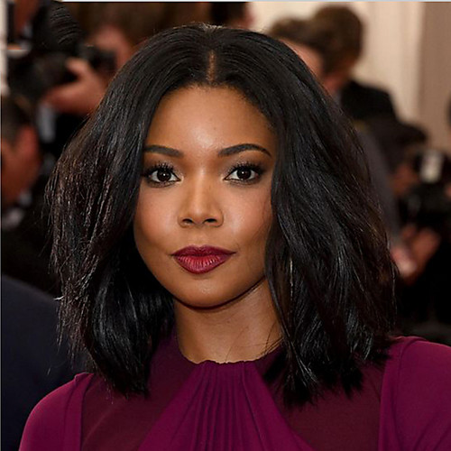 

Synthetic Wig Natural Wave Natural Wave Wig Short Natural Black #1B Synthetic Hair Black Purple