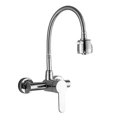 

Modern Centerset Rotatable Ceramic Valve Single Handle Two Holes Chrome, Kitchen faucet Taps High Arc