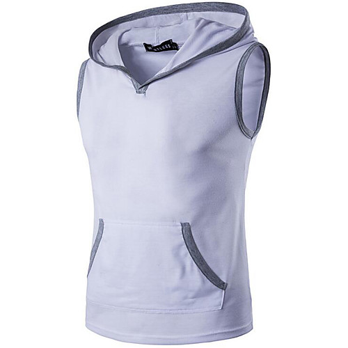 

Men's Tank Top Solid Colored Basic Sleeveless Daily Tops Cotton Active White Black Blue