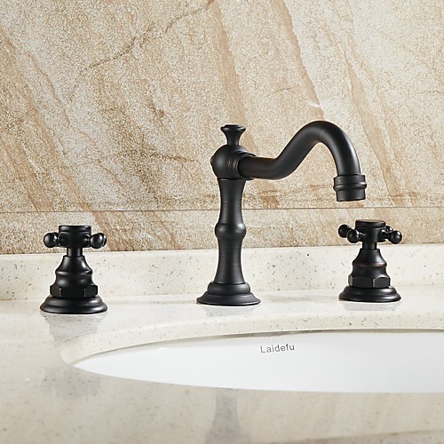 

Bathroom Sink Faucet - Widespread Oil-rubbed Bronze Centerset Two Handles Three HolesBath Taps