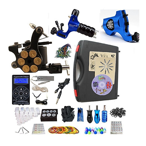 

BaseKey Professional Tattoo Kit Tattoo Machine - 3 pcs Tattoo Machines, Professional Aluminum Alloy 19 W LED power supply 2 rotary machine liner & shader / 1 alloy machine liner & shader