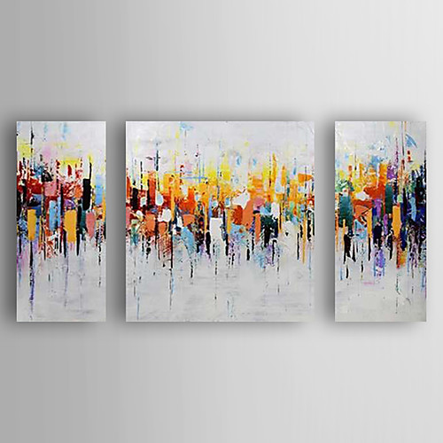 

Oil Painting Hand Painted Horizontal Abstract Modern Stretched Canvas / Three Panels