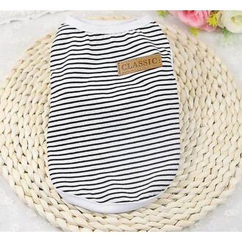 

Dog Shirt / T-Shirt Vest Dog Clothes Stripes Black Orange Light Blue Cotton Costume For Summer Men's Women's Casual / Daily