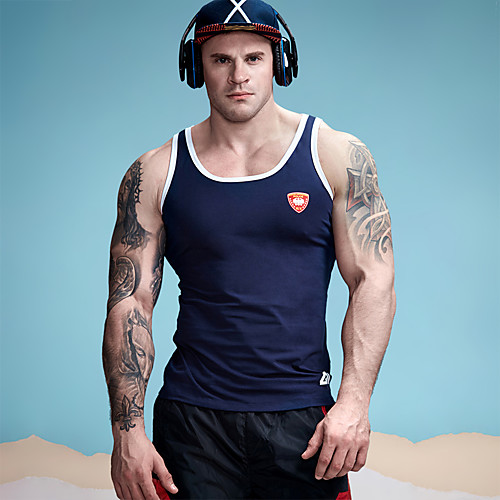 

Men's Tank Top Solid Colored Basic Sleeveless Daily Tops Active Red Royal Blue Light Blue