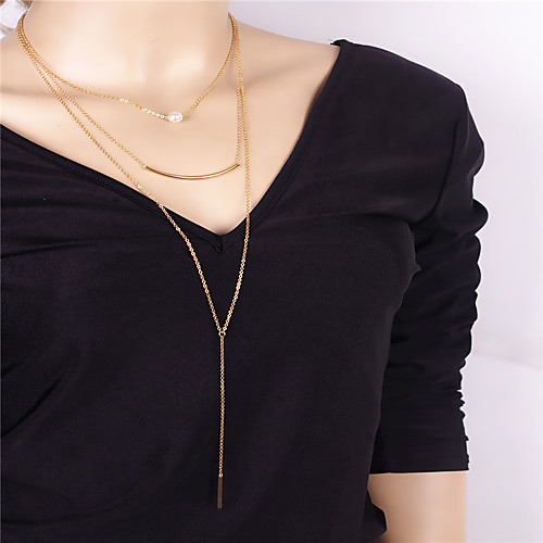 

Women's Obsidian Pendant Necklace Pendant Personalized Dangling Fashion Euramerican Imitation Pearl Copper Gold Necklace Jewelry For Party Special Occasion Daily Casual