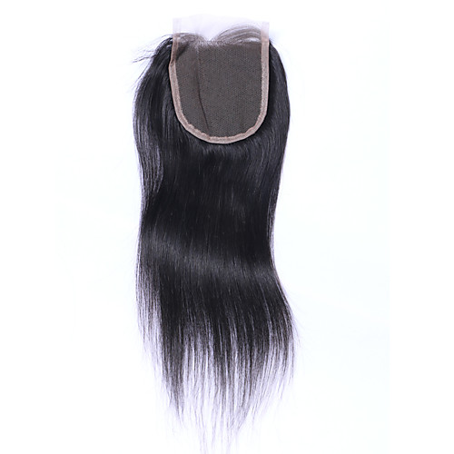 

Brazilian Hair 4x4 Closure Straight / Classic Free Part / Middle Part / 3 Part Swiss Lace Human Hair Daily