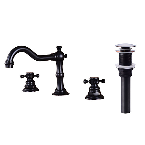 

Faucet Set - Widespread Oil-rubbed Bronze Widespread Two Handles Three HolesBath Taps