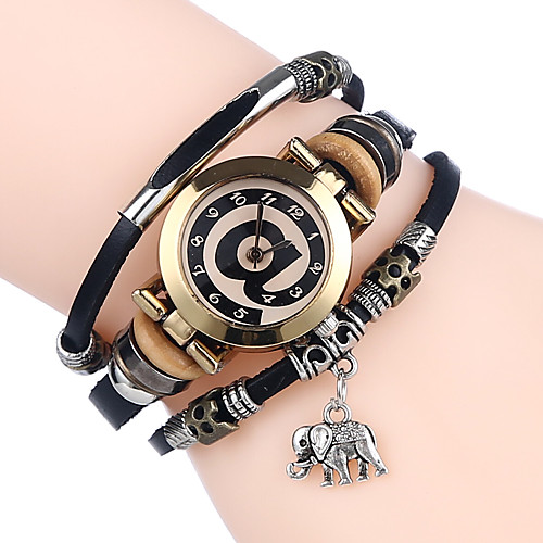 

Women's Bracelet Watch Wrap Bracelet Watch Quartz Leather Black / White / Blue Casual Watch Cool Analog Ladies Casual - Coffee Brown Red One Year Battery Life / SSUO 377