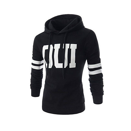 

Men's Plus Size Hoodie Graphic Text Letter Print Hooded Daily Sports Weekend Active Basic Hoodies Sweatshirts Long Sleeve Slim White Black Gray / Spring / Fall / Winter