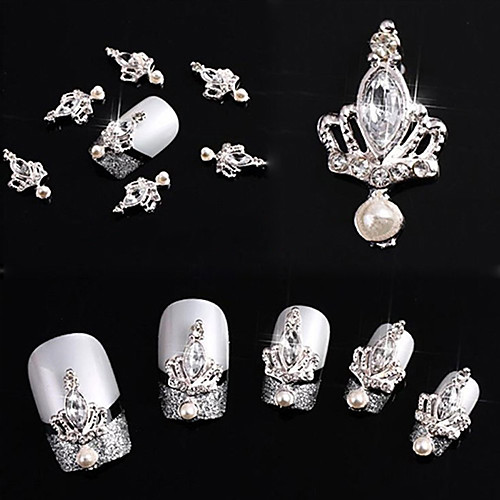 

10pcs-3d-crown-bow-tie-crystal-rhinestone-alloy-nail-art-glitters-diy-decoration-silver-crown