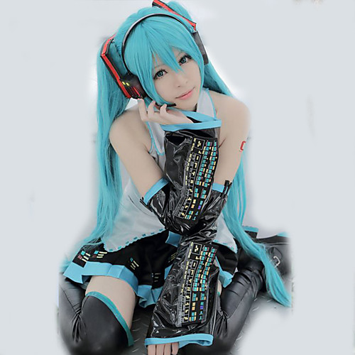 

Inspired by Vocaloid Hatsune Miku Video Game Cosplay Costumes Cosplay Suits Patchwork / Anime Sleeveless Blouse Skirt Sleeves Costumes / Tie / Belt / Stockings / Belt / Stockings