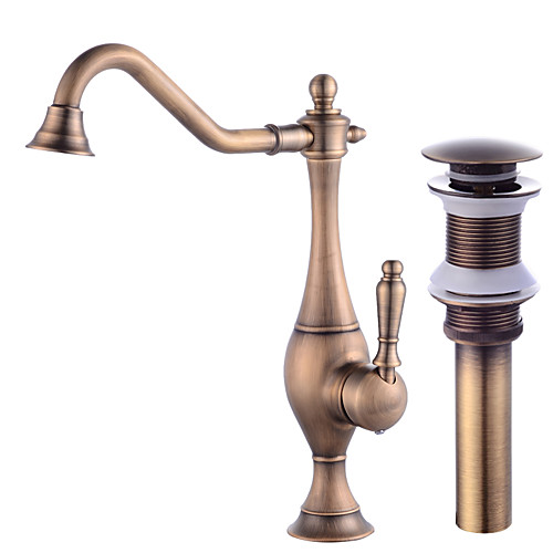 

Faucet Set - Widespread / Rotatable Antique Copper Centerset Single Handle One HoleBath Taps